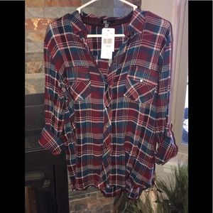 NWT - Snap front Checked Shirt With Pockets